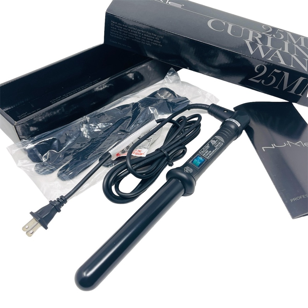 NUME 25mm Curling Wand Iron Black Includes Heat
Glove NEW